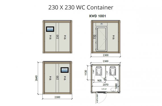 KW2 230X230 WC- und Duschcontainer