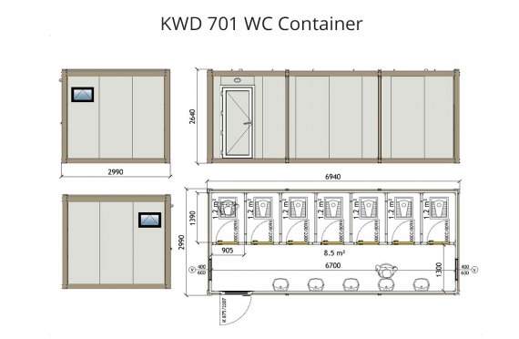 KWD 701 Baustellen Wc Container | Baustellentoiletten
