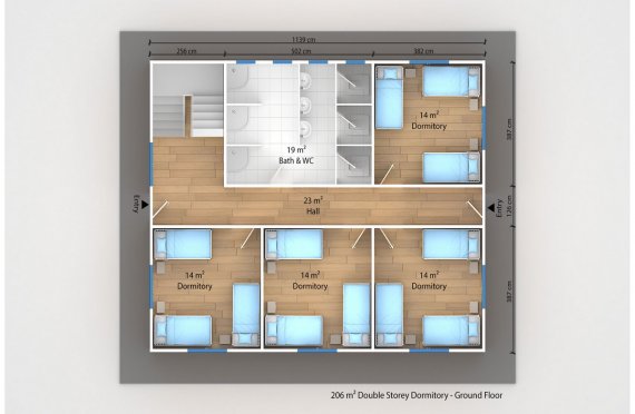 Wohnheim für Bildungseinrichtung | Modulbauweise 206 m²