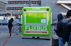 Flixbuss ticket booths in France from Karmod